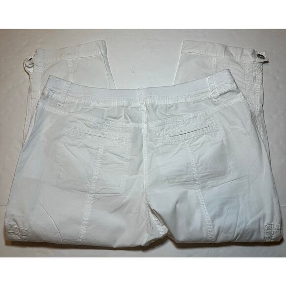 Chico’s White Cargo Capri's Pants Women’s Size 2 Crop US 12 Cotton Stretch - Picture 7 of 7